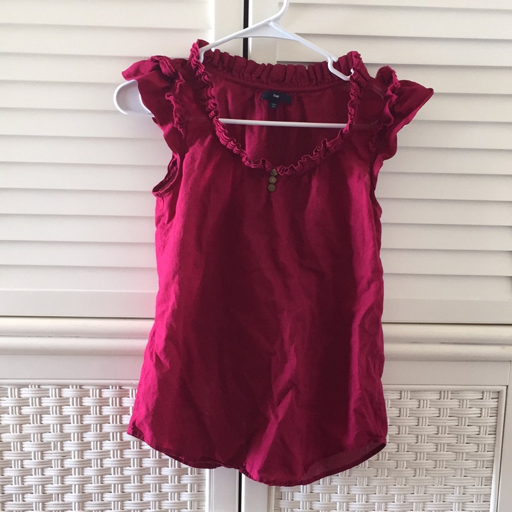 Gap tank top ruffles xs pink